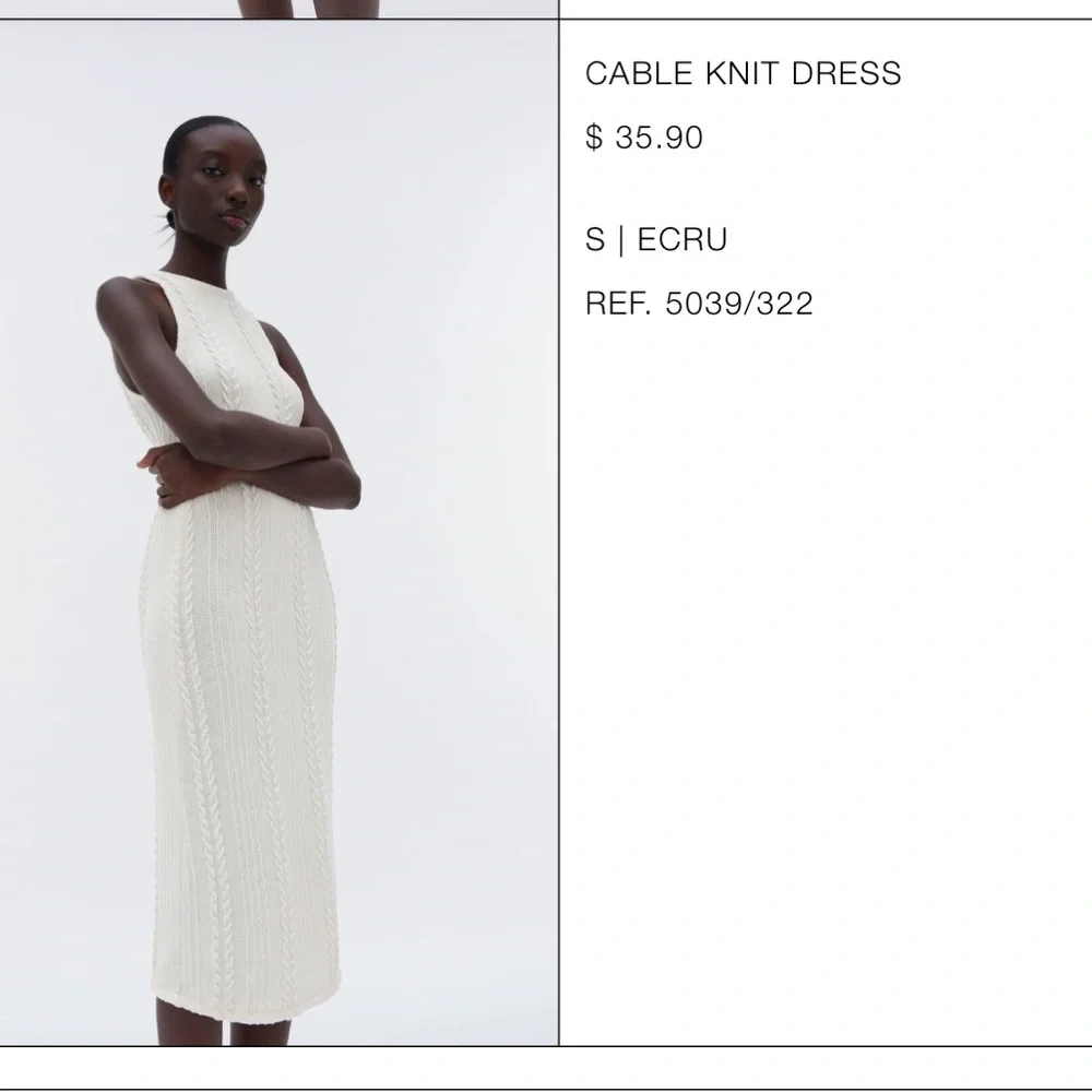 (NWT) ZARA - WOMEN’S CABLE KNIT DRESS - SIZE SMALL - Picture 2 of 7